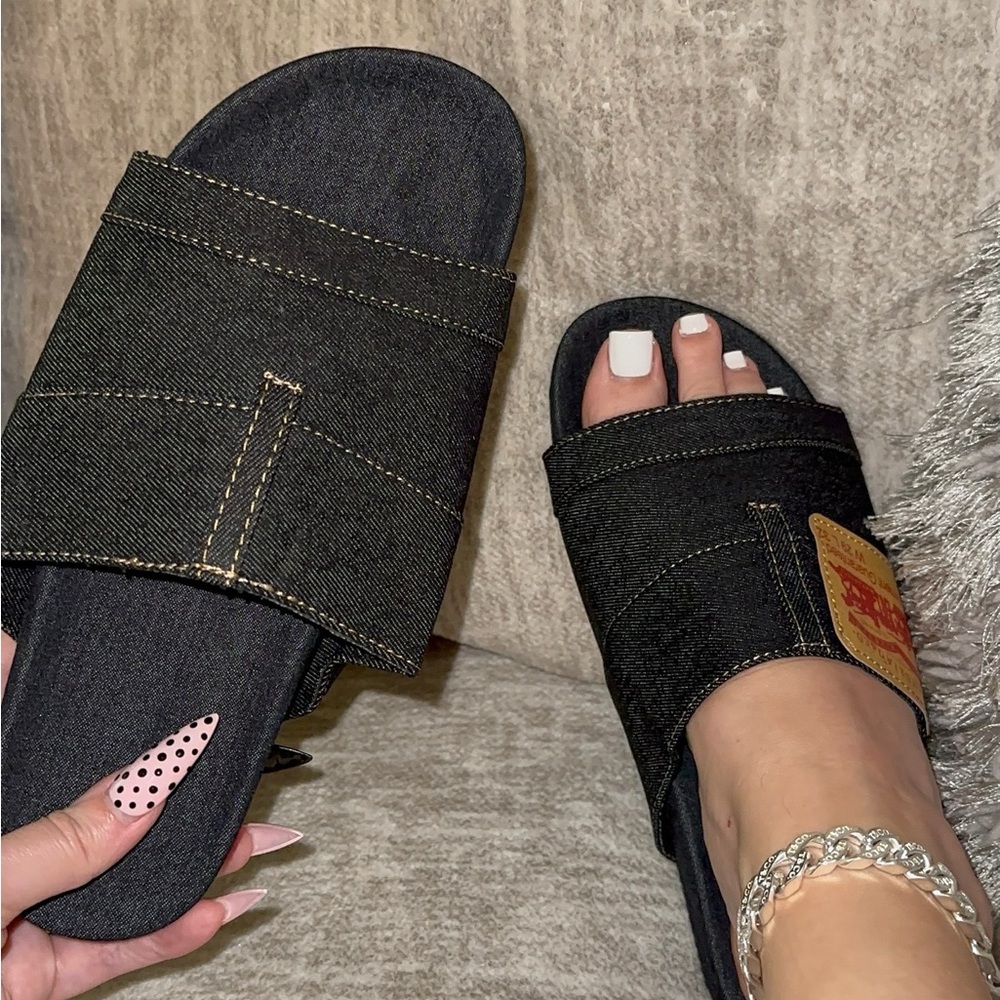 Blue Jean Denim Slide Sandals sizes 6, 7, 8, 9, 10